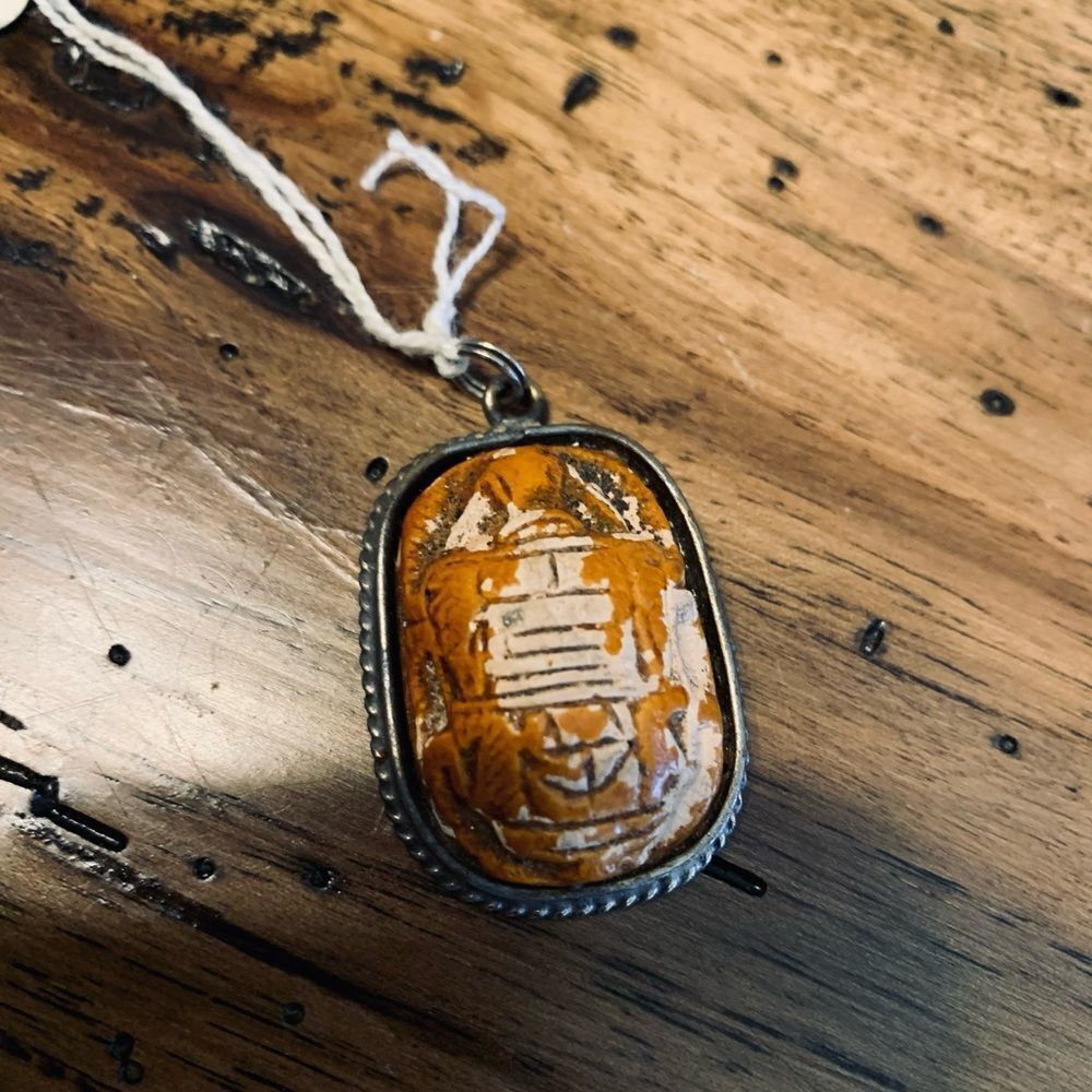 Ancient Egyptian Carved scarab pendant SEE PICS